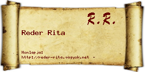 Reder Rita névjegykártya